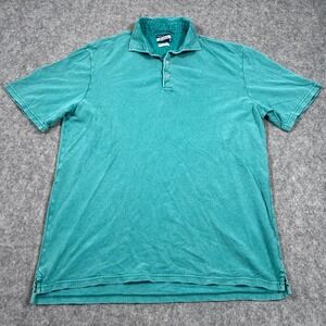 Johnnie-O Palm Green Surfside Short Sleeve Collared‎ Polo Shirt Men's Size Large